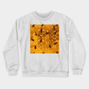 Honeycomb and Bee Pattern 14 Crewneck Sweatshirt